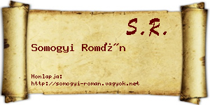 Somogyi Román névjegykártya